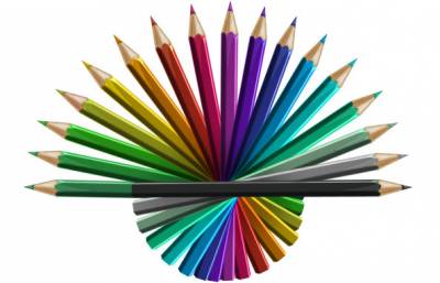 Красивая PSD работа - Цветные карандаши