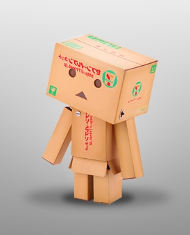 Красивая иконка картонного робота.
